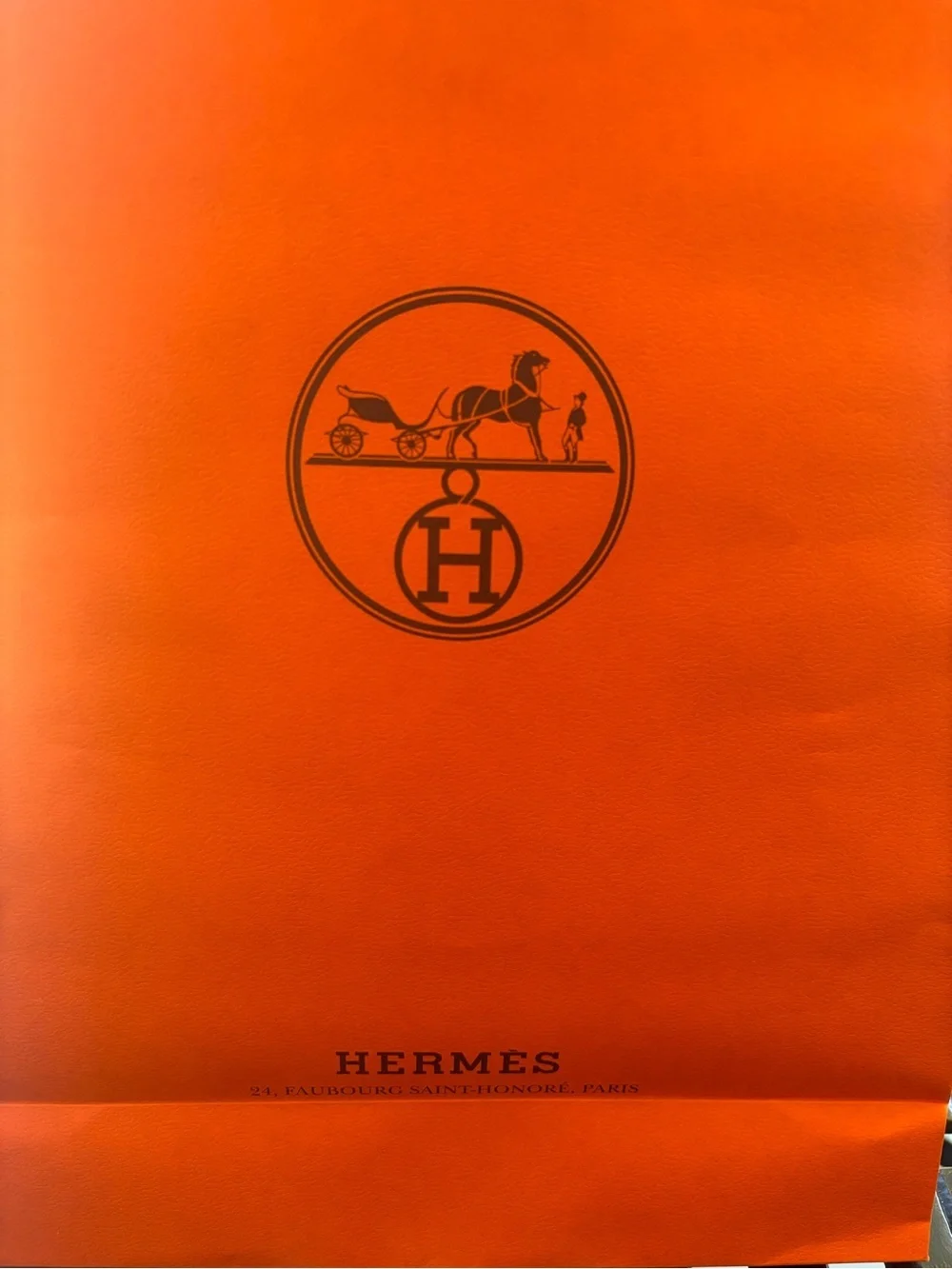 Hermes Orange Logo Shopping Bag